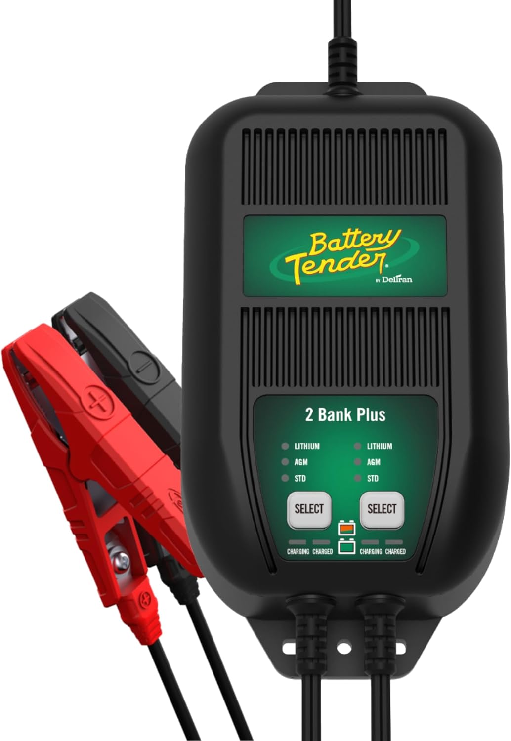 Battery Tender Plus 2 Bank Multibank Charger - 2.5 AMP (1.25 AMPs Per Bank) - Smart 12V Multi Battery Charger and Maintainer for Standard, AGM