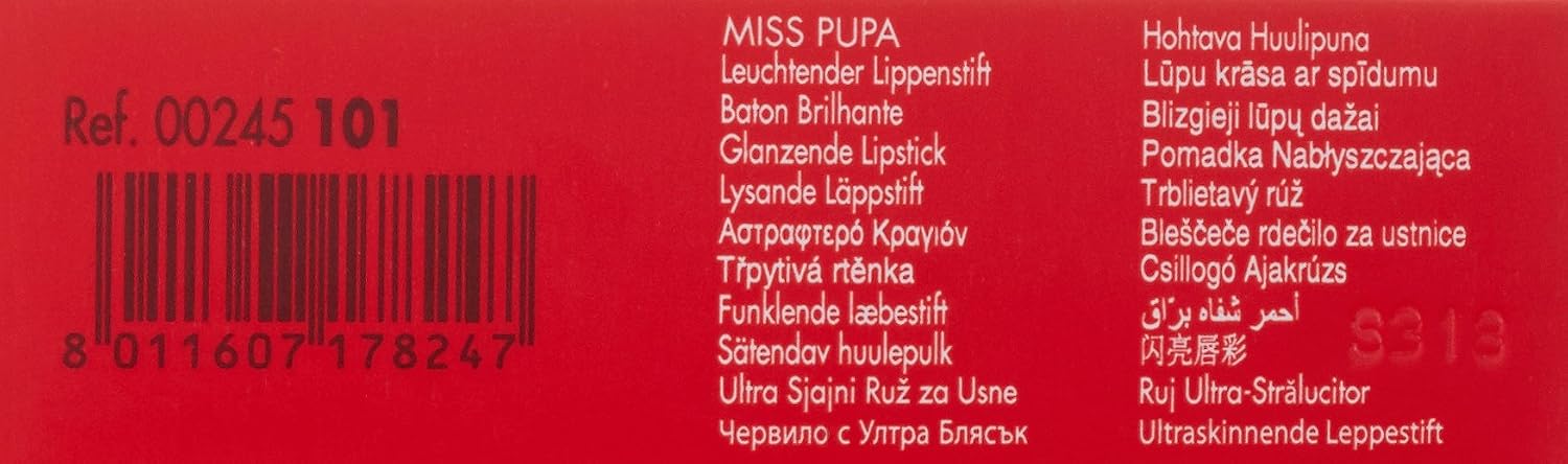 Pupa Milano Miss Pupa Ultra Brilliant Lipstick - 102 Candy Nude for Women - 0.071 oz Lipstick