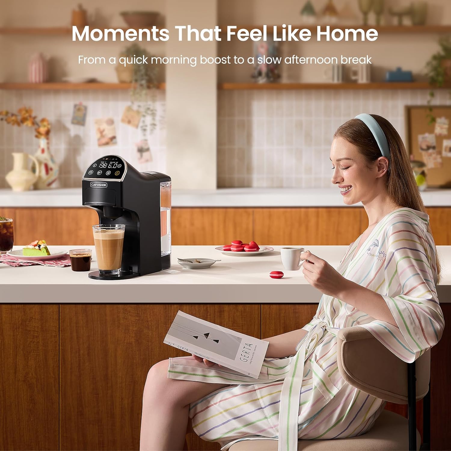 Magician2 5-in-1 Mini Coffee Maker & Machine | 20 Bar, LED Touch, 42oz Tank | Fits K Cup/Nespresso/Dolce Gusto & ESE Pods, Touchscreen & Pods Recognition, Adjustable Temp/Volume, For Kitchen/Office/Dorm