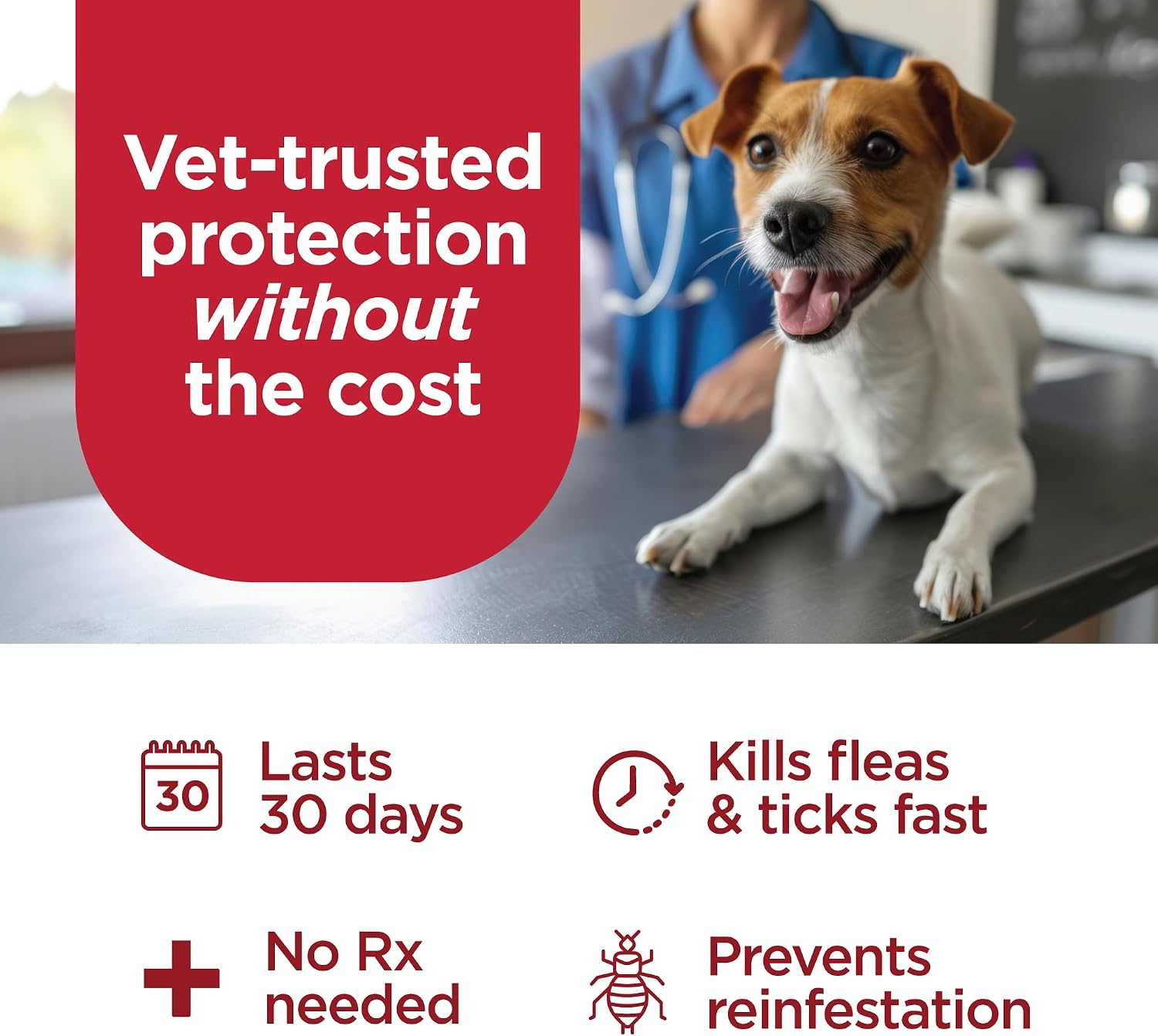 FirstAct Plus Flea Treatment for Dogs, Extra Large Dogs 89+ lbs, 3 Doses, Same Active Ingredients as Frontline Plus Flea and Tick Prevention for Dogs