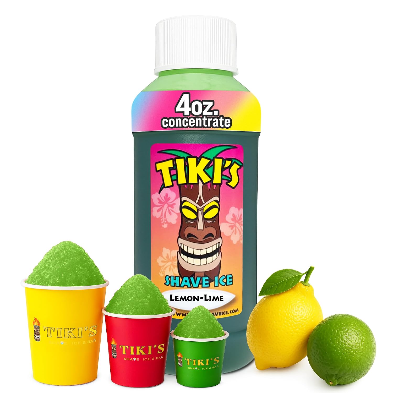 Tiki's Shave Ice Syrup Concentrate for Snow Cones & Shaved Ice - Natural Syrup for Beverages & Desserts - Ideal for Snow Cone