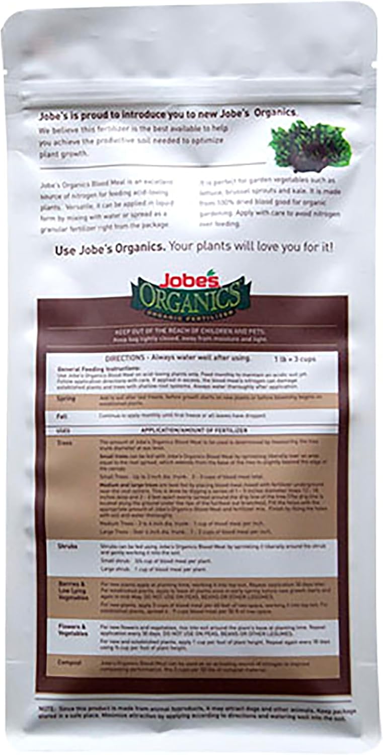 Jobe's Organics Granular Bone Meal Fertilizer, Strong Root Development for Bulbs, Tomatoes, Roses, and Other Flowering Plants, 4 lbs Bag