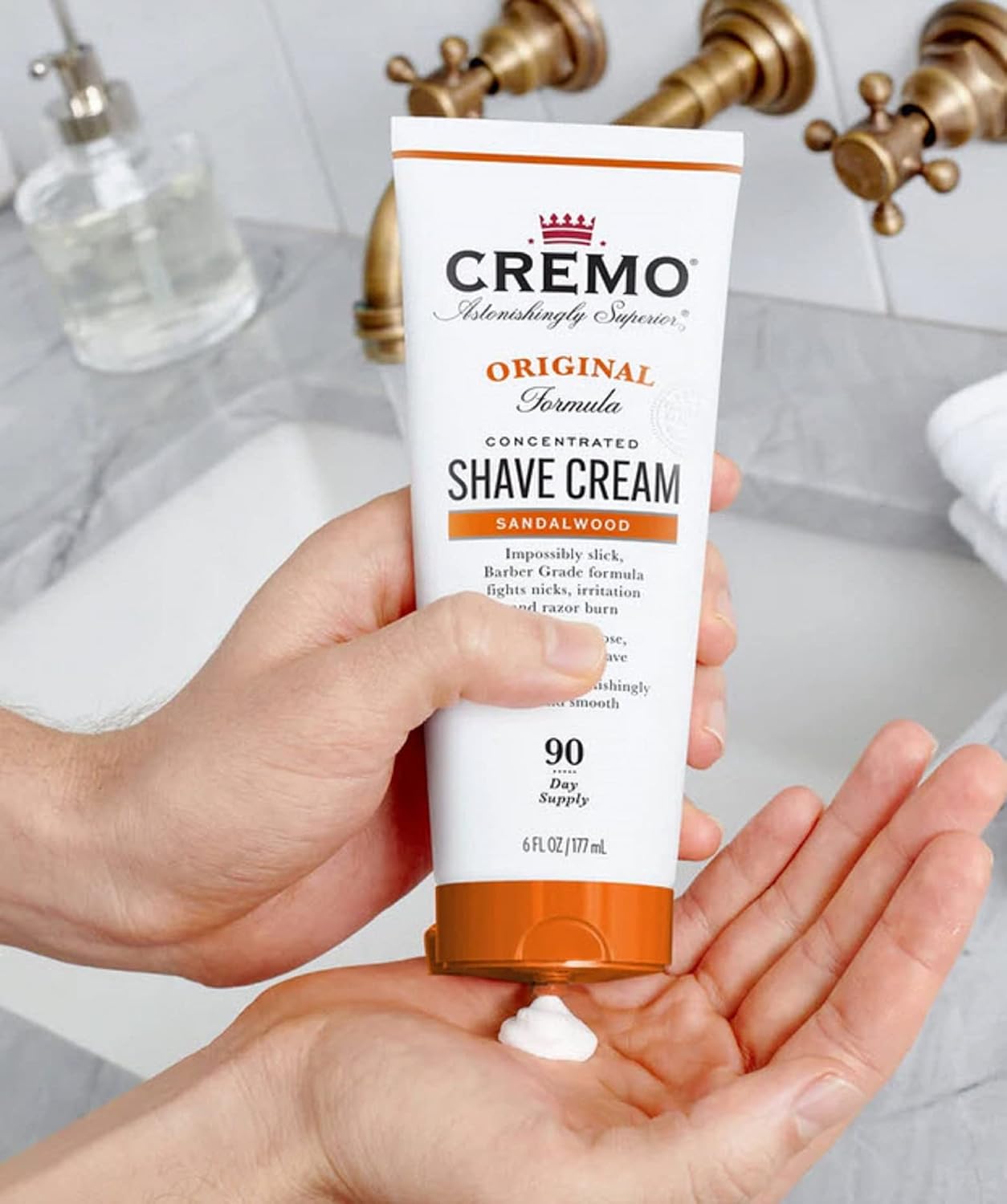 Cremo Original Shave Cream, Astonishingly Superior Ultra-Slick Shaving Cream for Men, Fights Nicks, Cuts and Razor Burn, 6 Fl Oz