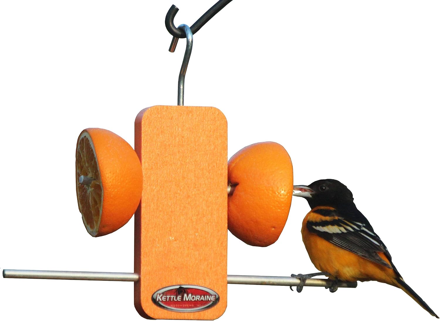 Recycled Single Oriole Orange Fruit Stick Feeder