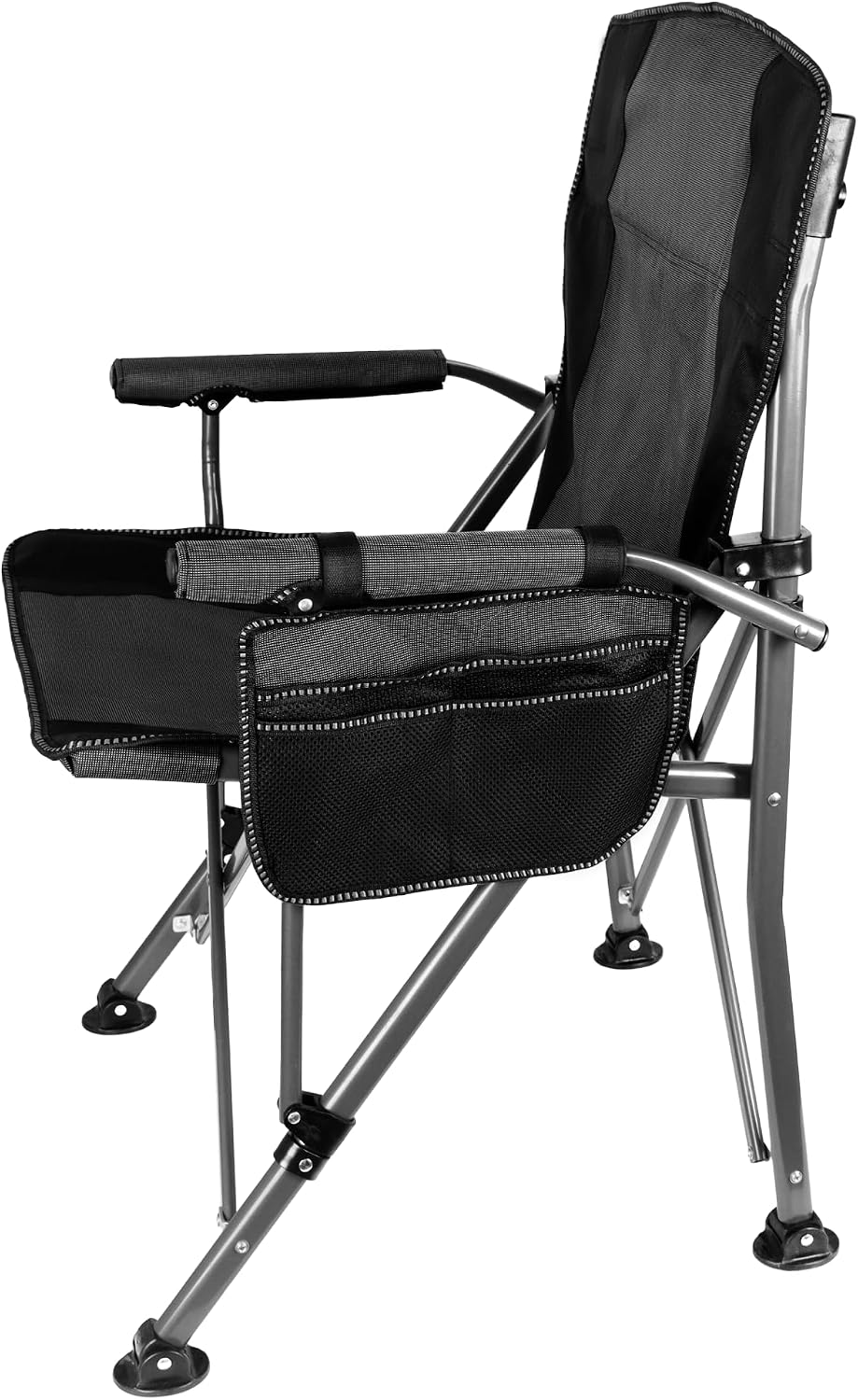 Adjustable Back Folding Camping Chair for Camp, Picnic, Lawn, Fishing | Adjustable Back; Weight Capacity 400 LBS;Hard Arm Portable Chair;Cup Holder;Storage Bag;carrying bag