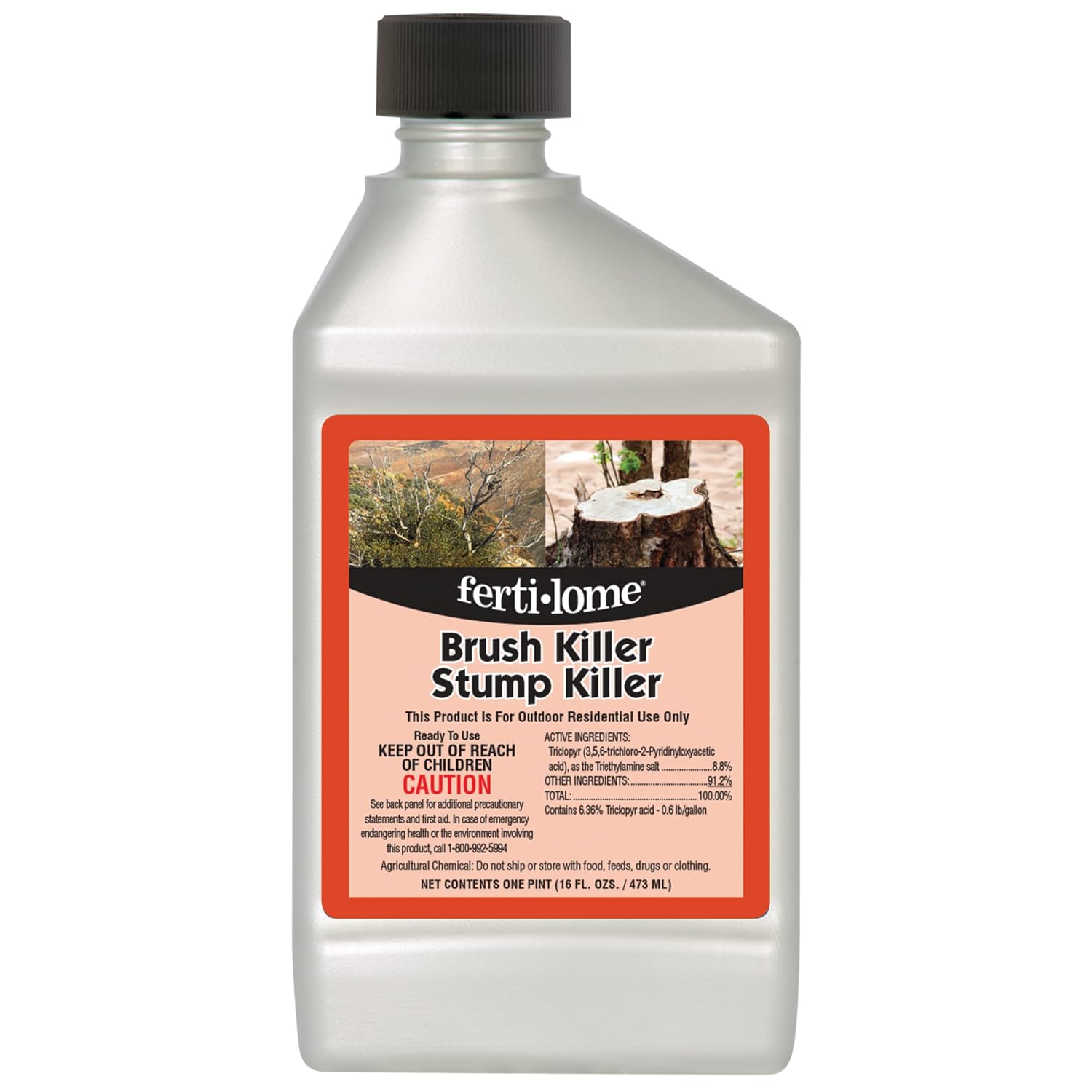 Fertilome (11485) Brush Killer & Stump Killer Woody Plant Control, 32 oz | Triclopyr ester concentrate - Controls woody plants, vines, stumps in non-crop areas - Property owners