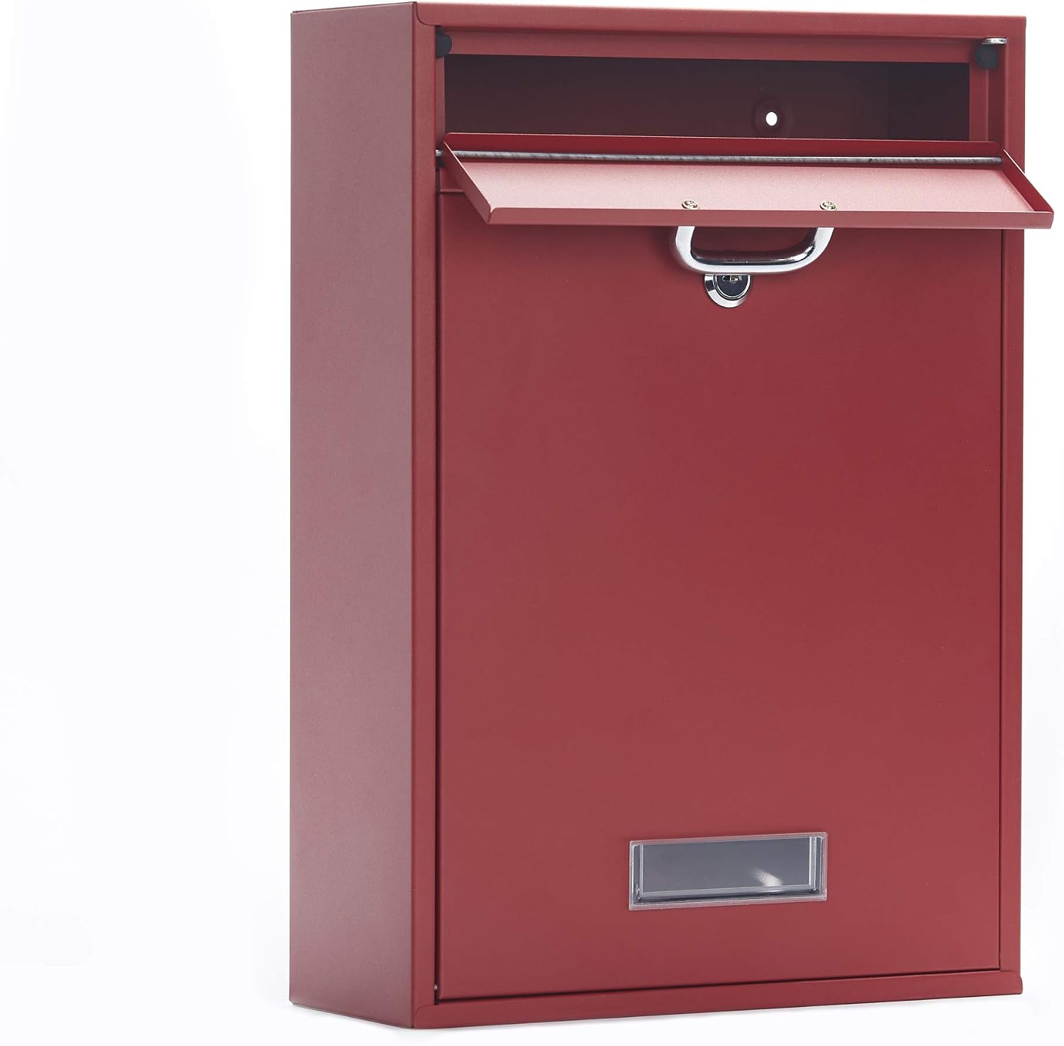 Wall Mounted Locking Vertical Dropbox Mailbox - Safe and Secure (Large) | Made with Galvanized Steel (Black)