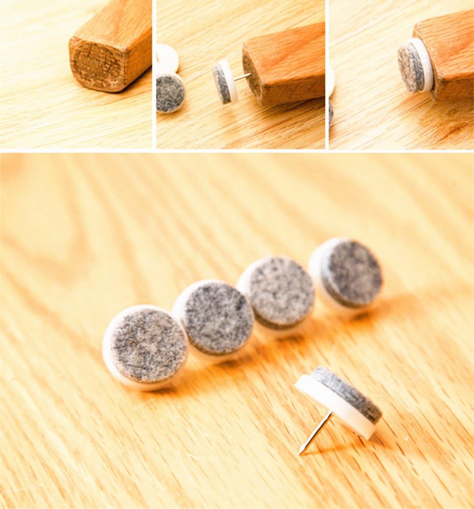40pcs Furniture Felt Pad Heavy Duty Nail-on Chiar Slider Glide Pad Floor Protector for Wooden Furniture Chair Tables Leg Feet(Φ20mm or 0.8";Black)