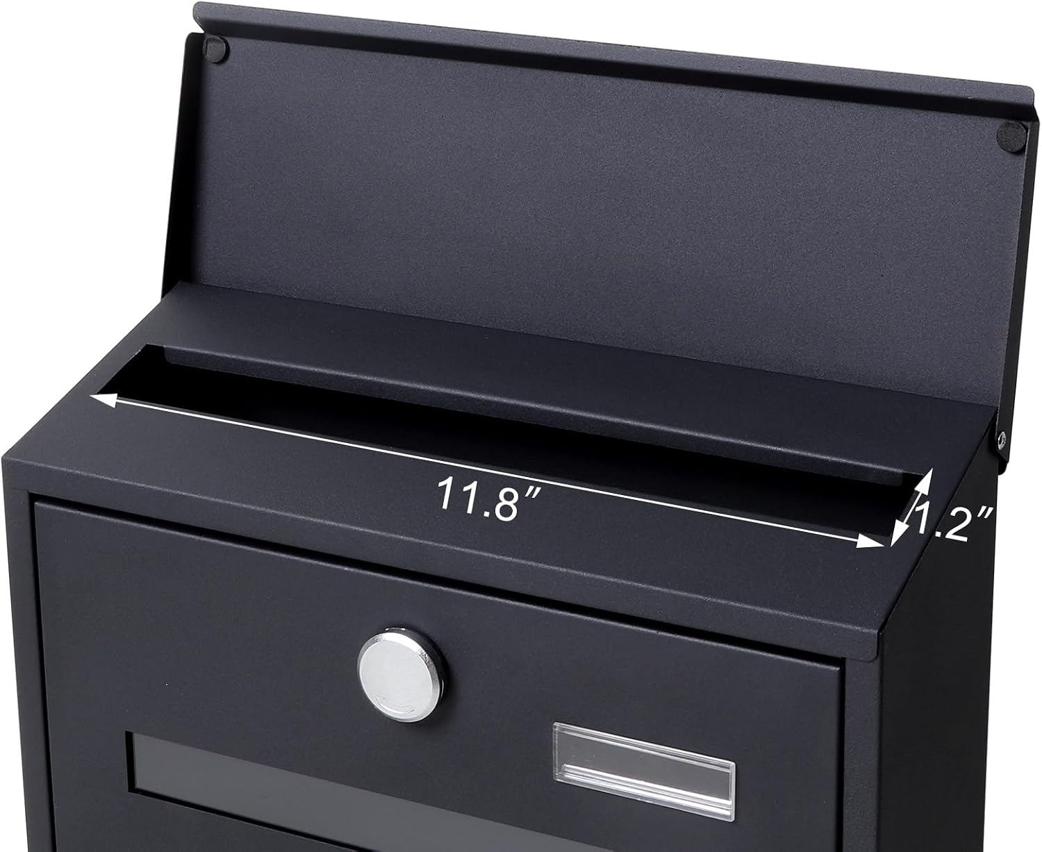 Locking Mailbox Wall Mount for Outside– Jssmst Mailboxes with Key Lock for Front Door Fence, Large Capacity Letter Box, 14.3 x 4.1 x 11.8 Inch, Black, SM-HPB911BN