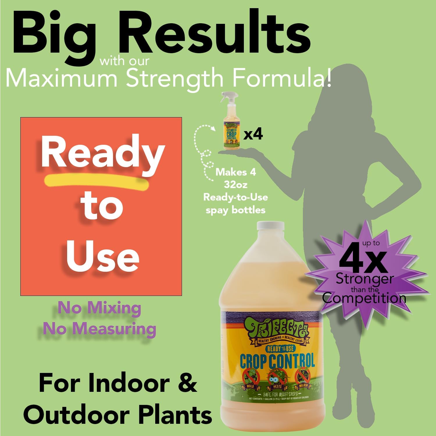 Trifecta Crop Control Super Concentrate | 4 oz | All-in-One Pesticide, Fungicide, Miticide And Insecticide | For Spider Mites, Mildew, Mold And Botrytis