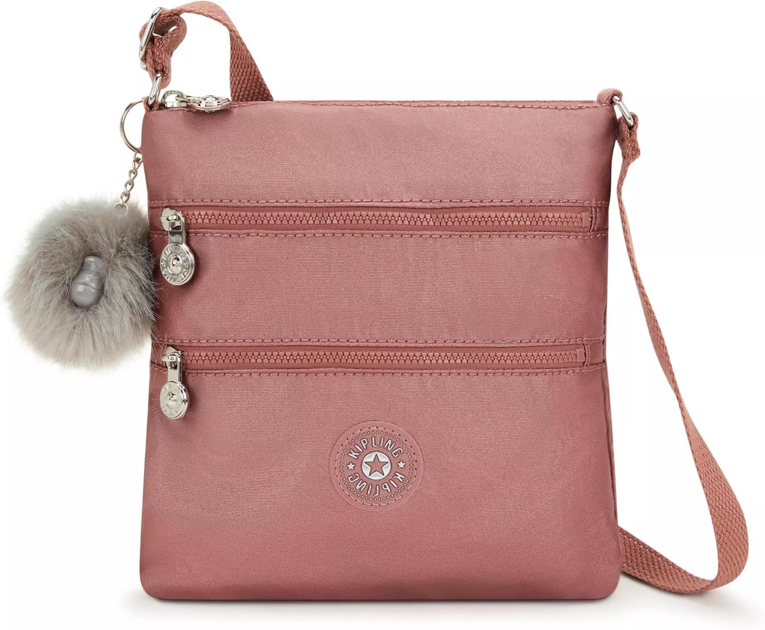 Kipling Women’s Abanu Medium Crossbody Bag, Lightweight, Adjustable Nylon Waist Pack with Multi-Compartment Zip Pockets