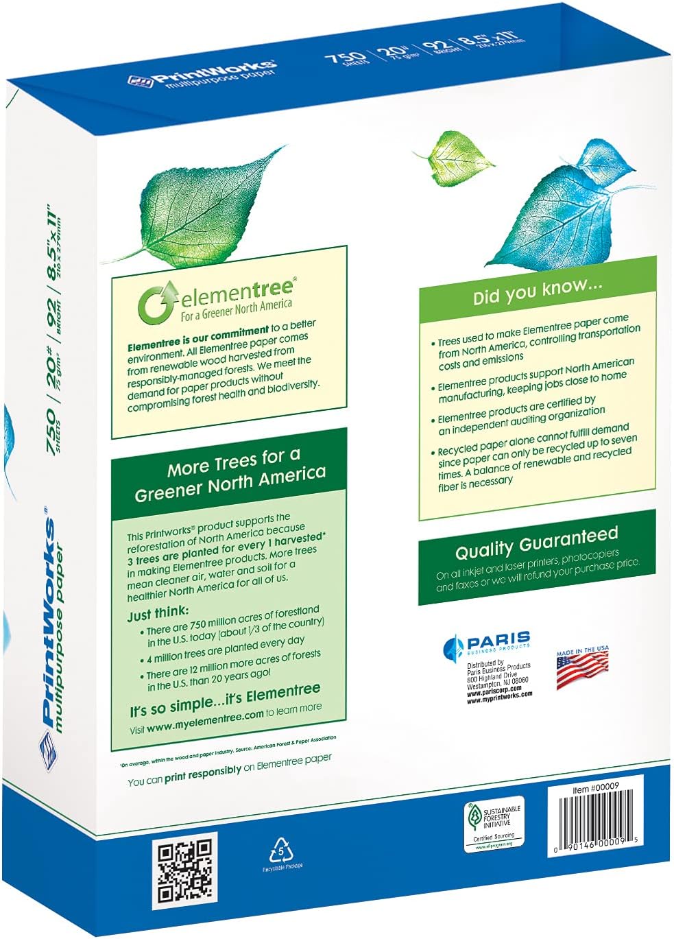 PrintWorks Multipurpose Paper, 20 Pound, 92 Bright, 200 Sheets, 8.5x11 Inches (00019), White