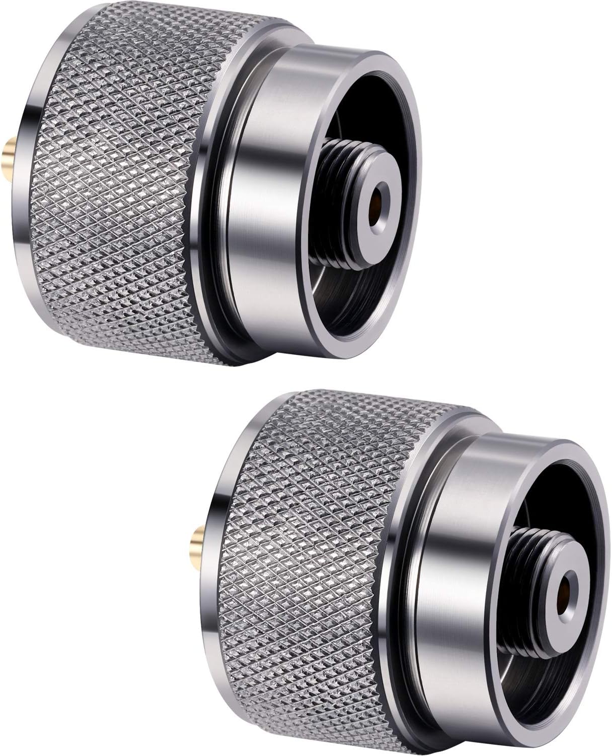 Hotop 2 Pcs Camping Stove Adapter, 1 Lb Propane to EN417 Lindal Valve