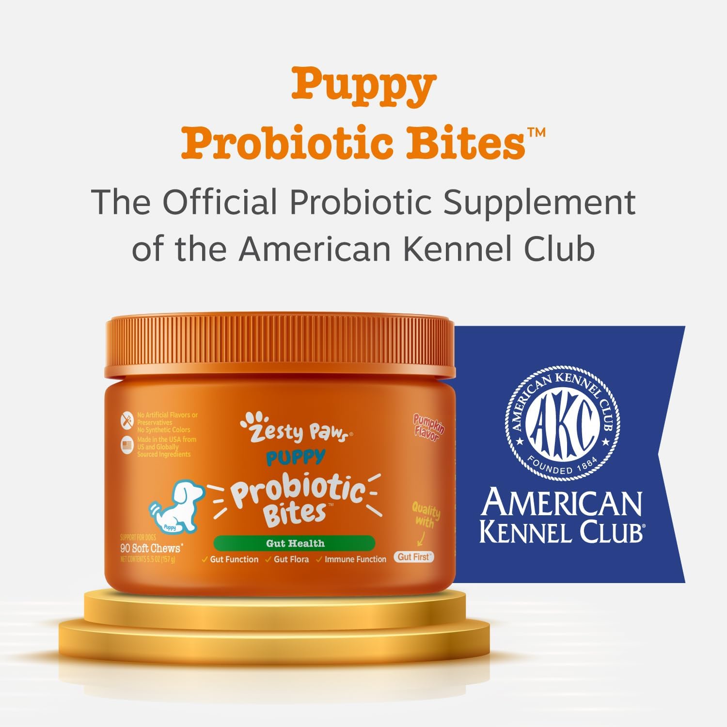 Zesty Paws Probiotics for Dogs - Digestive Enzymes for Gut Flora, Digestive Health, Diarrhea & Bowel Support - Clinically Studied DE111 - Dog Supplement Soft Chew for Pet Immune System - Pumpkin, 90ct