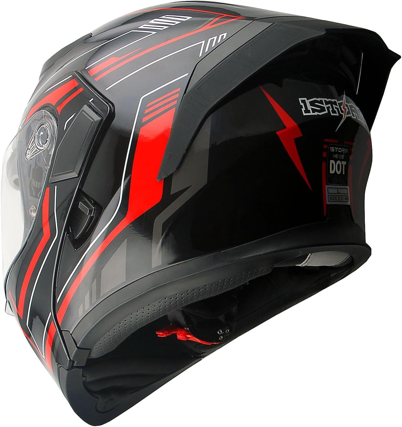 1Storm Motorcycle Modular Full Face Helmet Bike Flip up Dual Visor Sun Shield: HB89 Matt Black