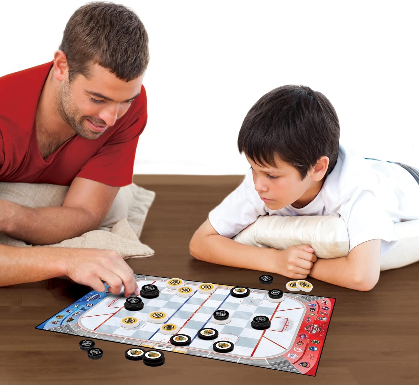 MasterPieces Officially licensed NHL League-NHL Checkers Board Game for Families and Kids ages 6 and Up