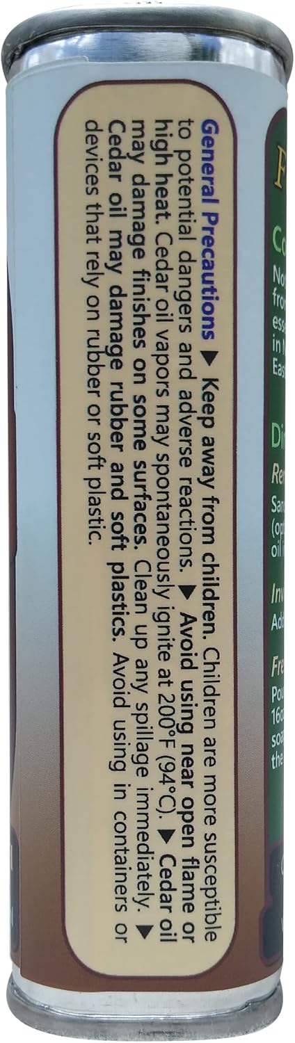 8oz Cedar Oil Can - Essential Eastern Red Cedar Wood (Juniperus Virginiana) Oil - Fox Creek Cedar Oil