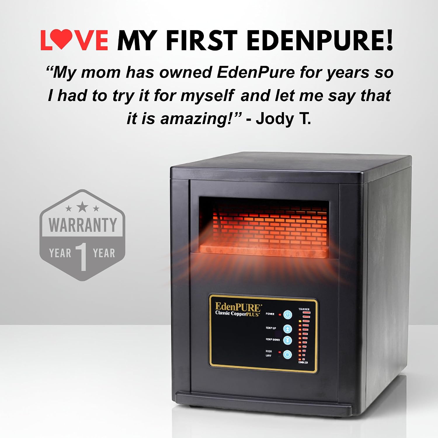 EdenPURE CopperPLUS Infrared Heaters for Indoor Use Portable 1000 Sq Ft