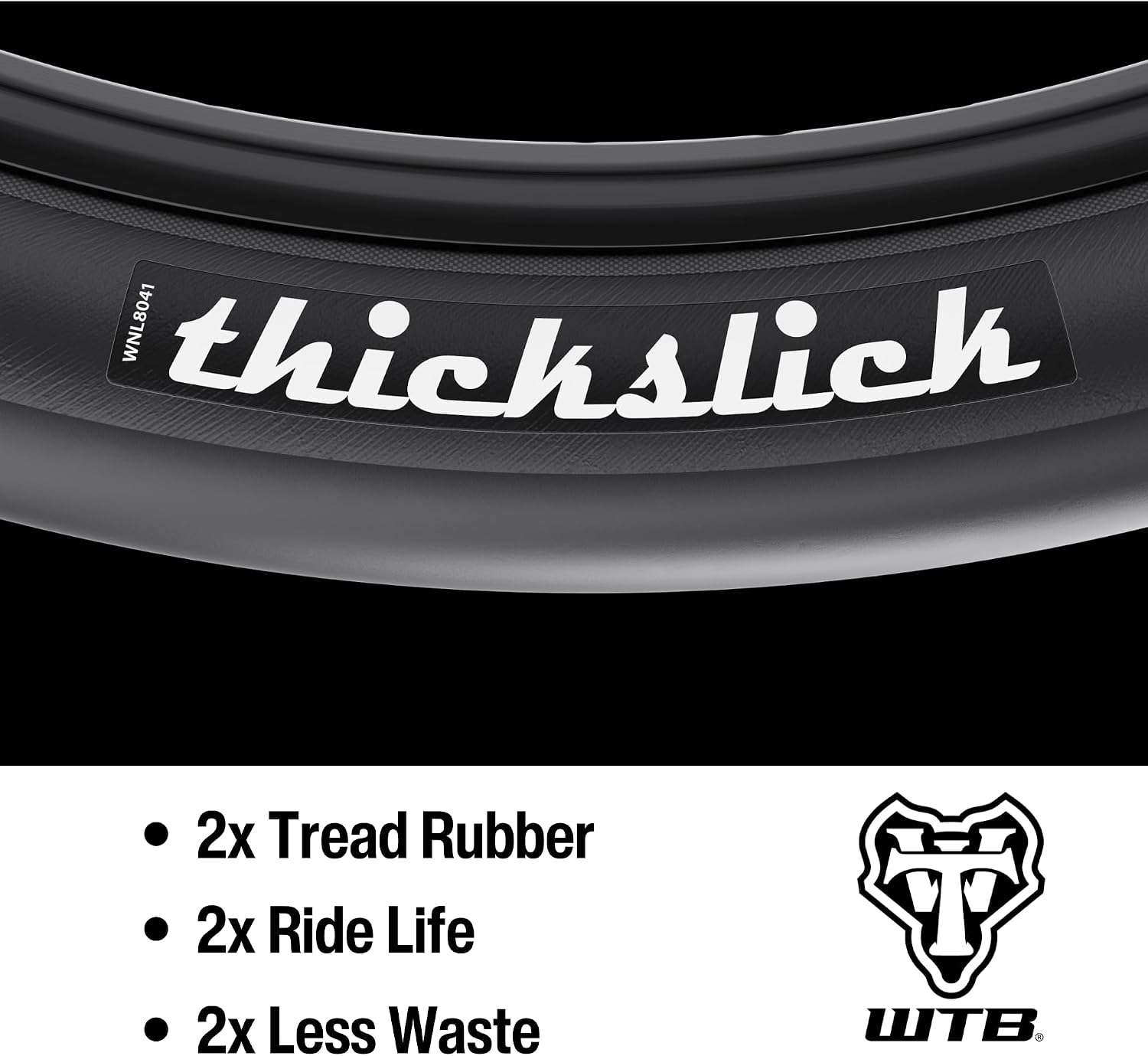 WTB ThickSlick Hybrid Bike Tire (26"/29"/700c) Wire Bead - Slick Tread - Commuter & Campus (Black/White, Optional Flat Guard)