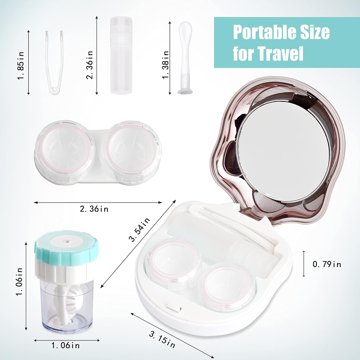 Lasiyanor Contact Lens Travel Kit with Cleaner Washer