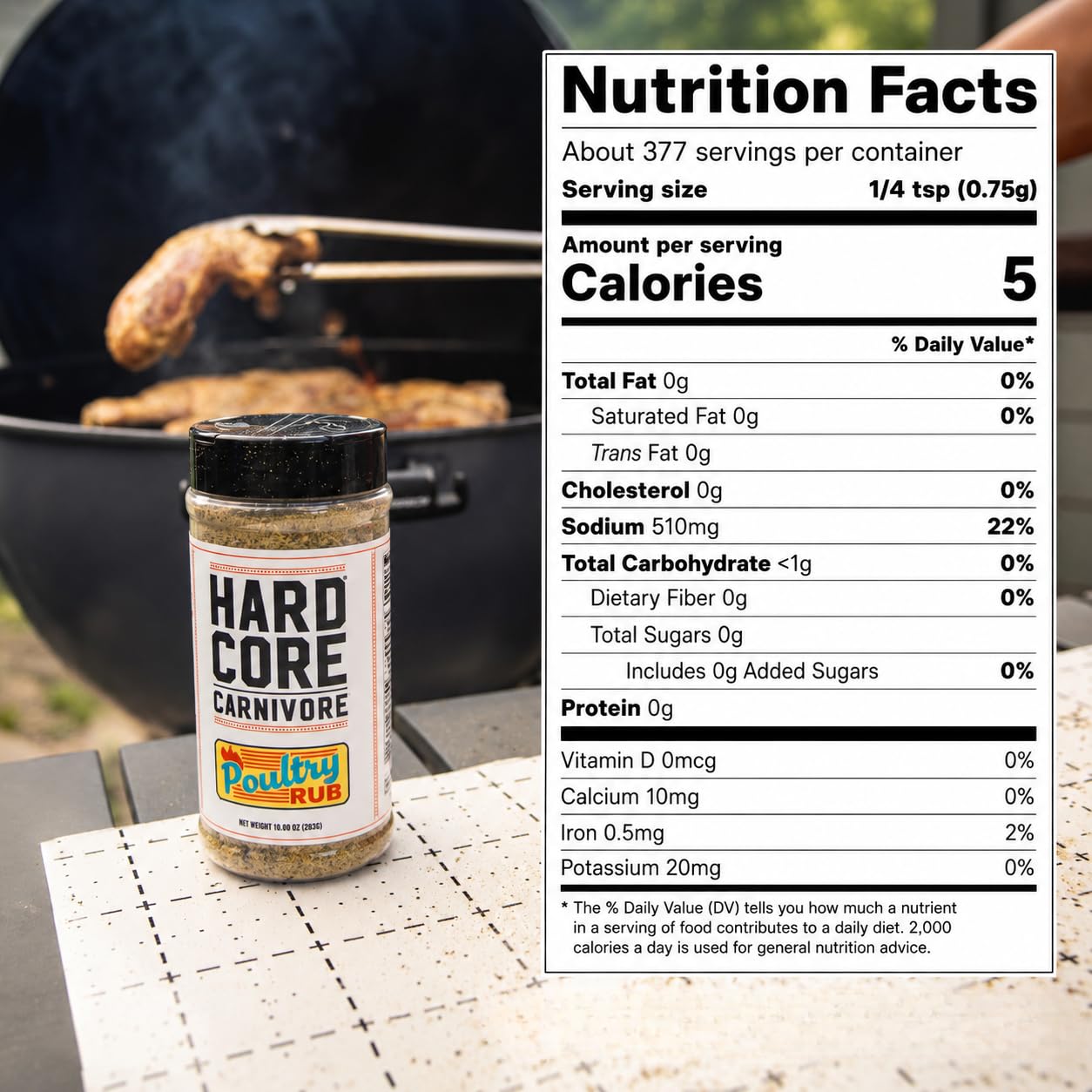Hardcore Carnivore Black | All-Purpose Beef Seasoning Rub, 13oz Shaker