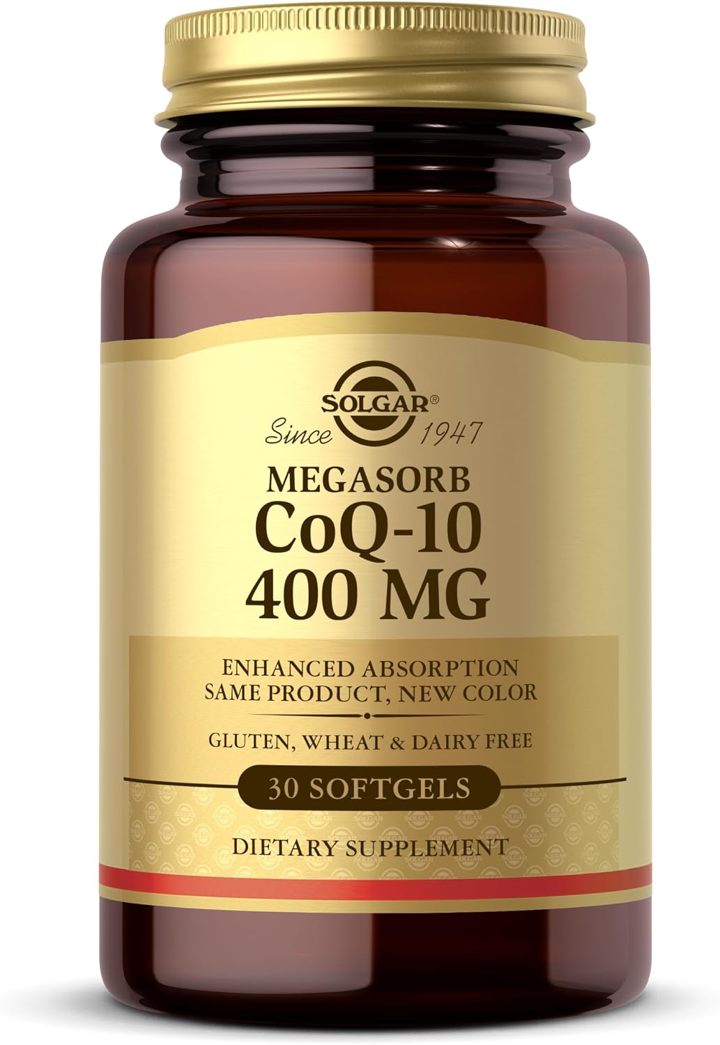 Solgar Megasorb CoQ-10 400 mg, 60 Softgels - Supports Brain Function | Coenzyme Q10 Supplement, Enhanced Absorption, Non-GMO, Gluten Free, Dairy Free - 60 Servings