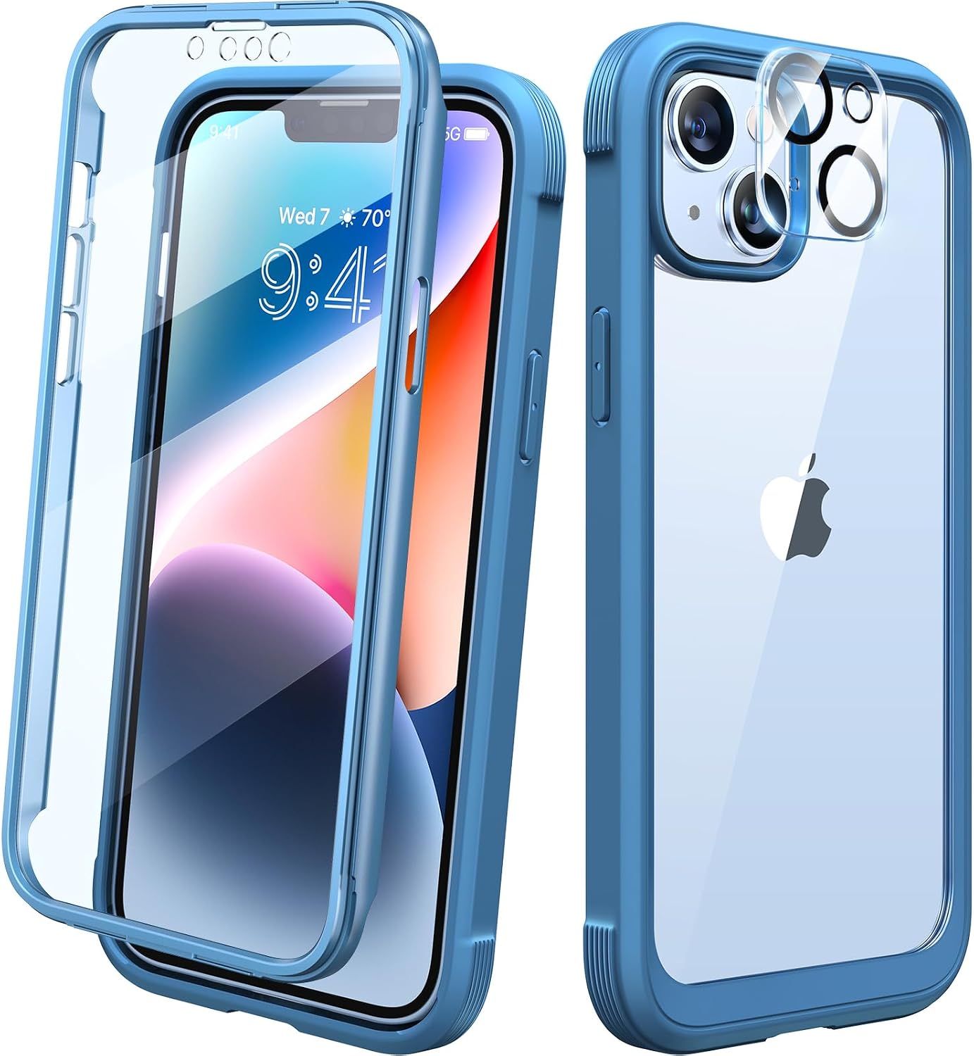 Diaclara Designed for iPhone 12 Mini Case, Full Body Rugged with Built-in Touch Sensitive Anti-Scratch Screen Protector