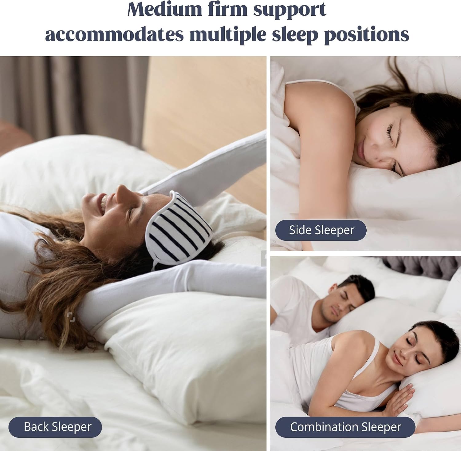 puredown® Goose Feathers and Down White Pillows with 100% Cotton Cover, Bed Sleeping Hotel Collection Pillows Set of 2, Standard Size