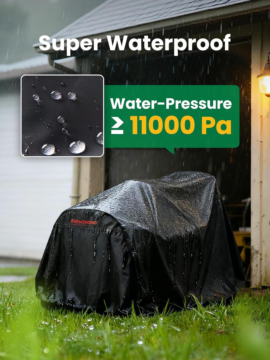 Riding Lawn Mower Cover, 54'' Lawn Tractor Cover 420D | Waterproof Heavy Duty, Elastic Hem, PU Coating Inside, Durabl Polyester Oxford