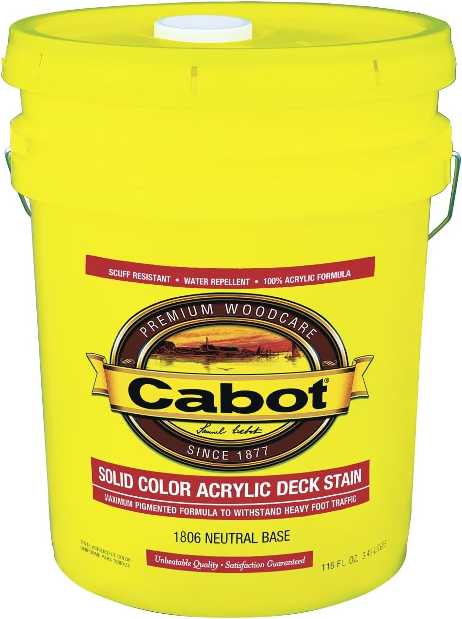5 gal Cabot Stains 1806 Neutral Base Solid Color Deck Water-Based Decking Stain