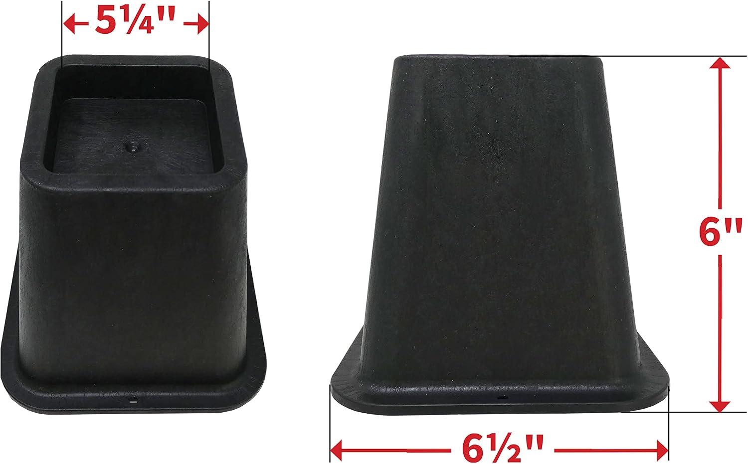 Shepherd Hardware 9523 6-Inch Molded Bed Risers, Black Finish, 4-Count