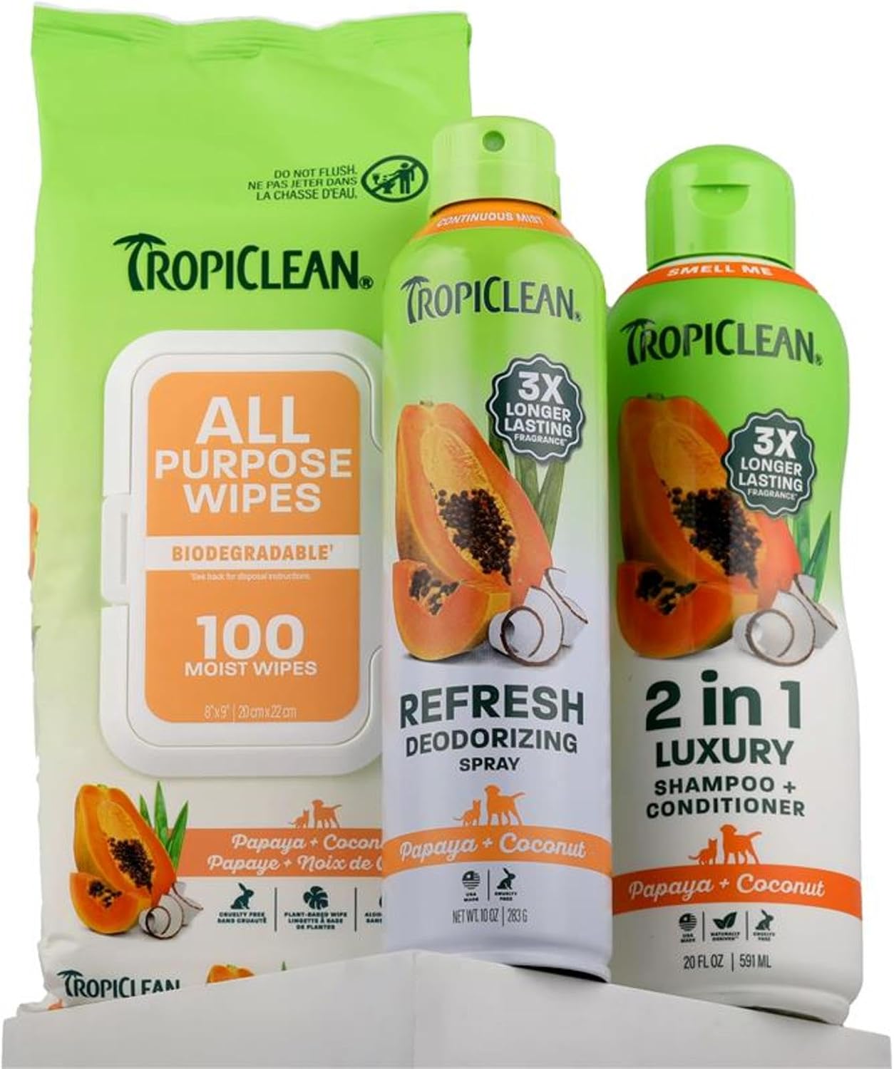 TropiClean Deodorizing Dog Shampoo for Smelly Pets, Long Lasting Odor Control, Puppy Safe, Made in the USA, Berry Scent, Cat Friendly, 20oz.