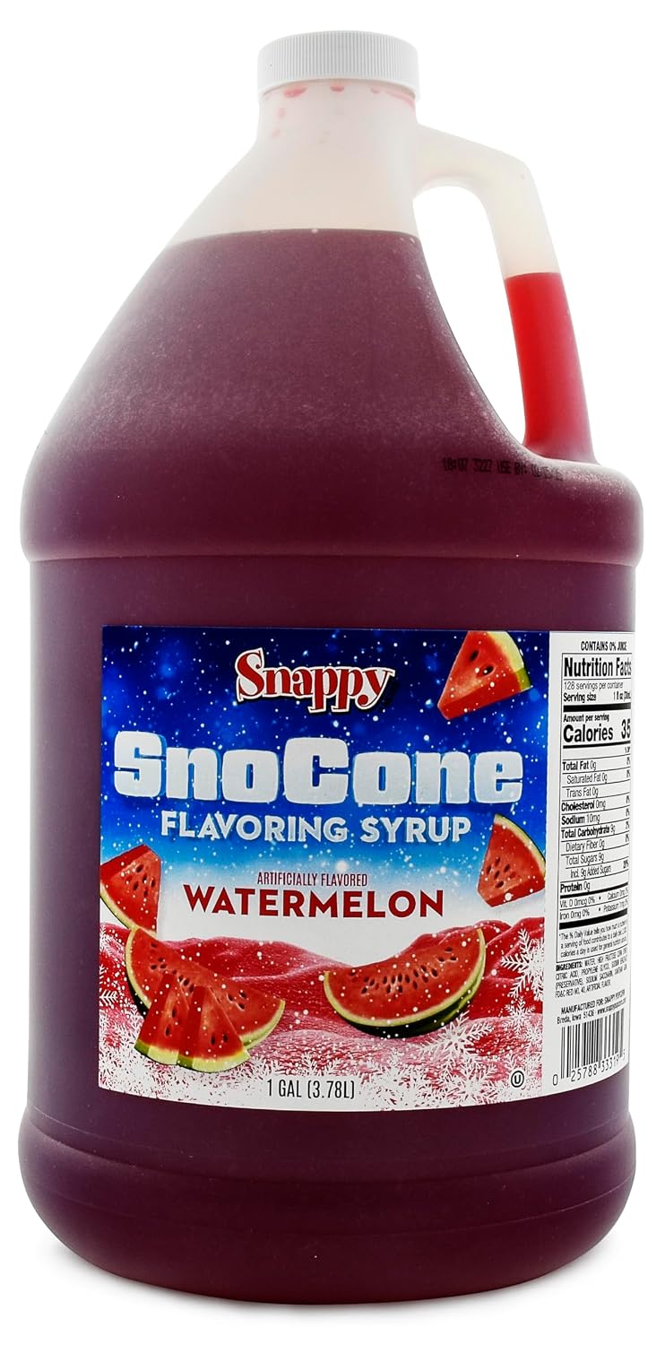 Snappy Root Beer Sno Cone Syrup, 1 Gallon (128 oz), Ready to Use for Snow Cone Machines and Shaved Ice