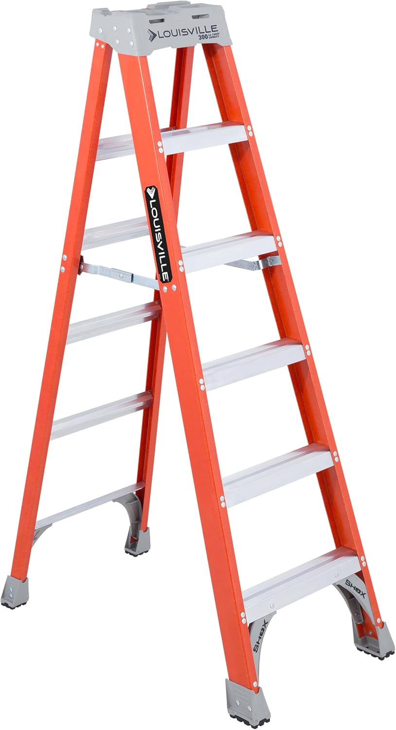 Louisville Ladder 2-Foot Fiberglass Step Stool Industrial, 300-Pound Load Capacity, Type IA, FS1502