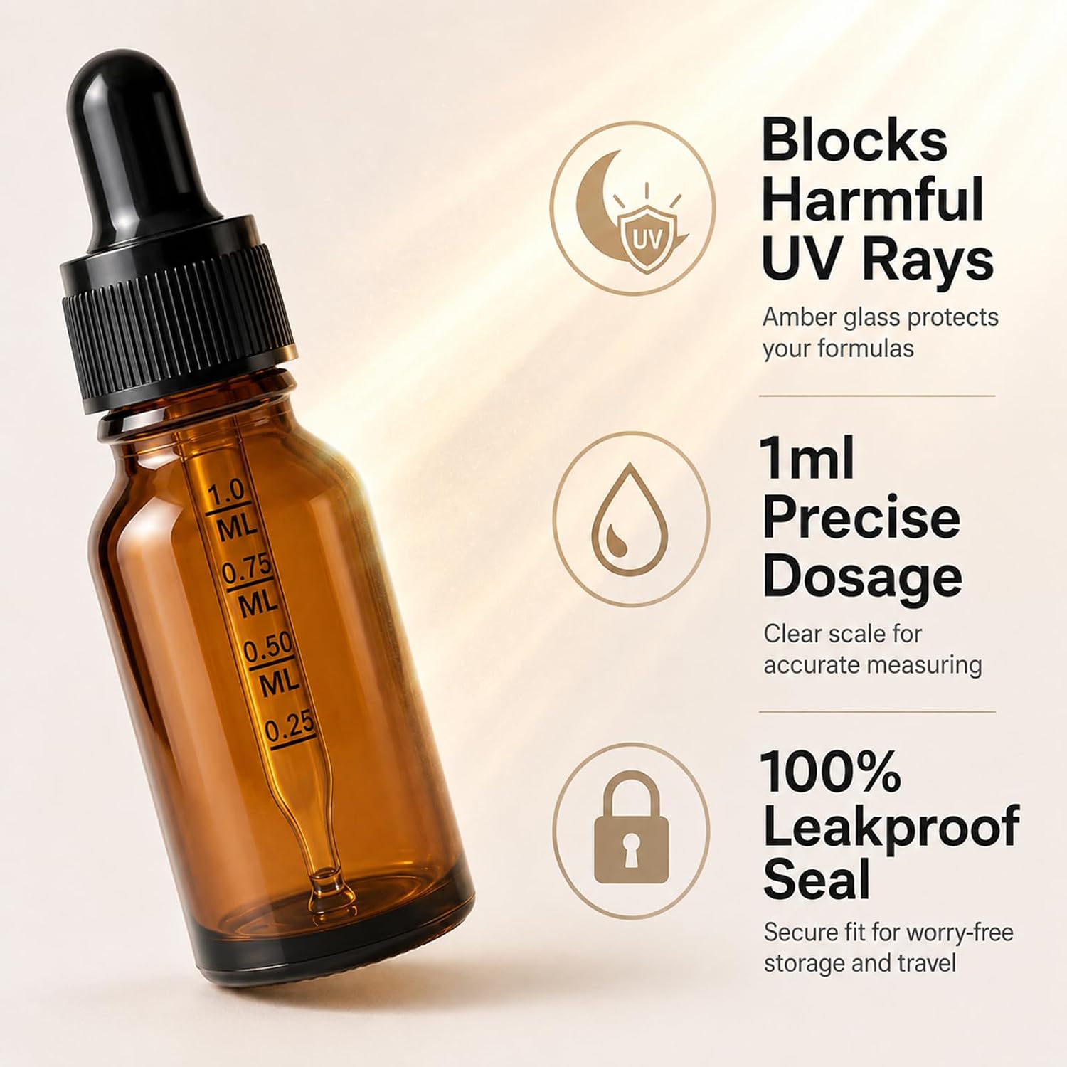 PrettyCare Glass Eye Dropper Bottles 99 Pack
