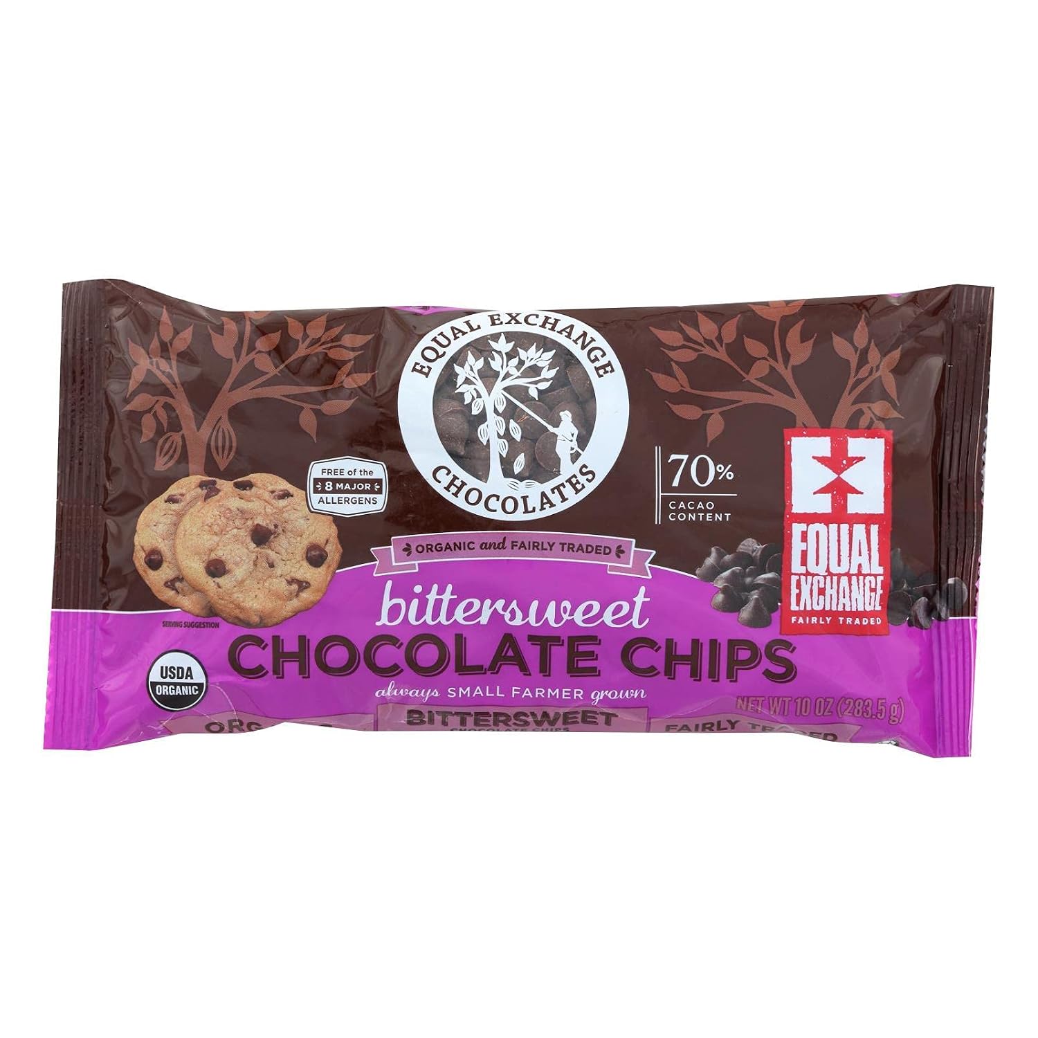 Equal Exchange Organic Chocolate Chips | Semi-Sweet | 55% Cacao | 10 Ounce (Pack of 12)