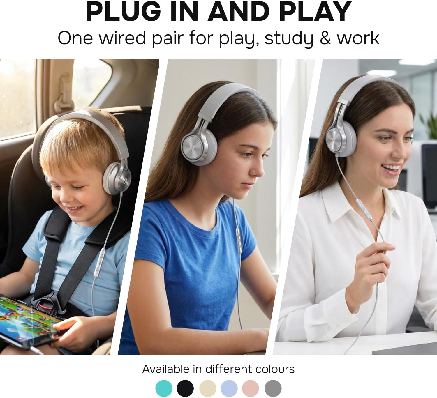 ARTIX Wired Headphones for Classroom & School with Microphone & Volume Control - Adults, Teens & Kids Headphones with Cord
