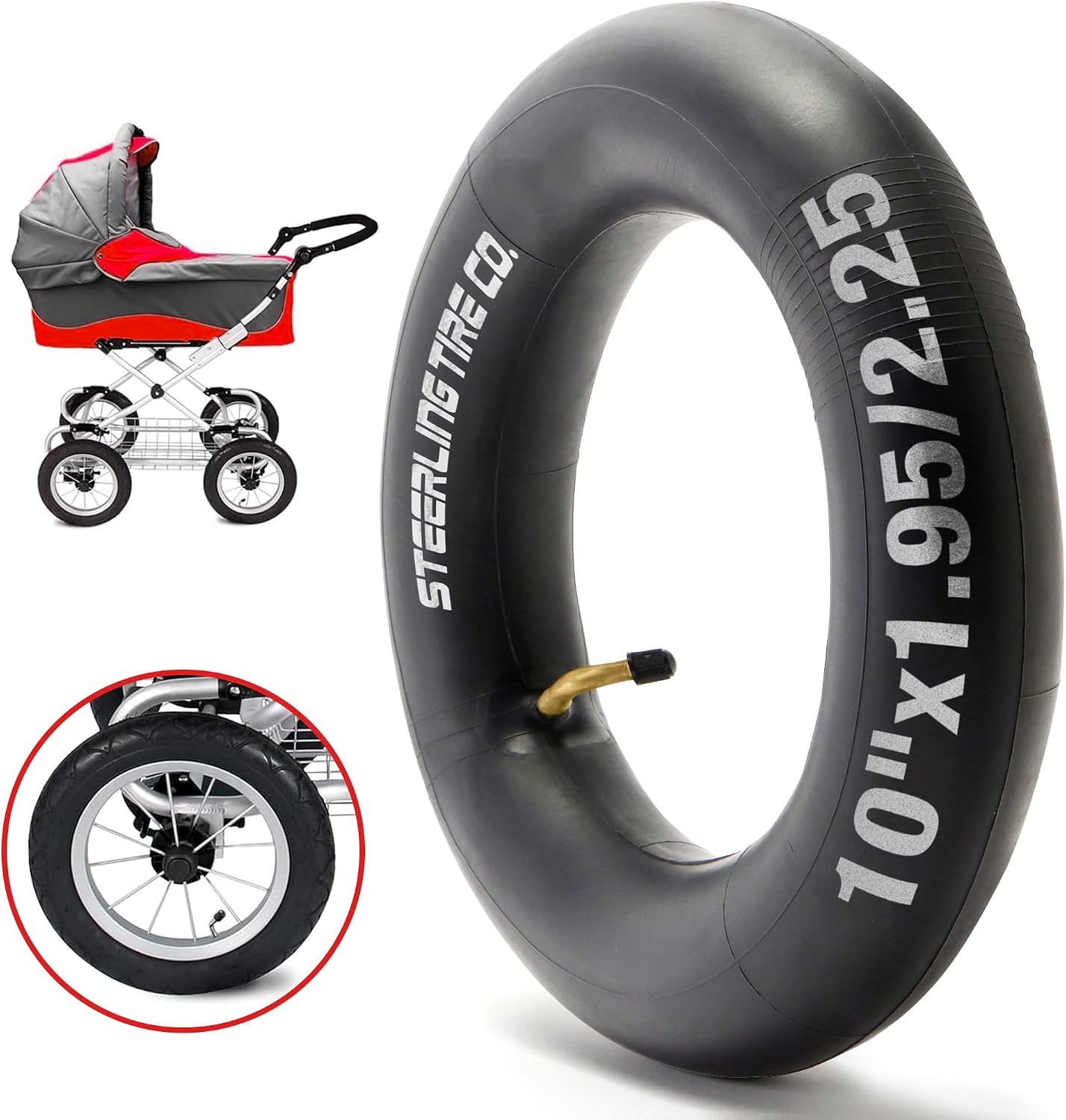 10x2 Inner Tube for Scooters & Power Chairs with an Angled Valve Stem (2-Pack) - Thorn Resistant & 3X Thicker Than OEM - Compatible with 10x1.90