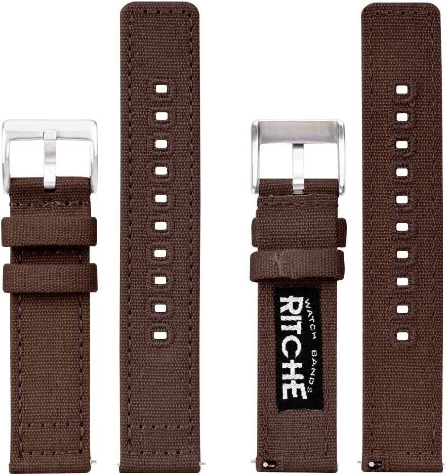 Ritche Christmas Gift Canvas Vintage Quick Release Watch Band 18mm 20mm 22mm 24mm Replacement Watch Straps for Men Women, White Elephant Gifts, Stocking Stuffers for Men, Father's Day gifts