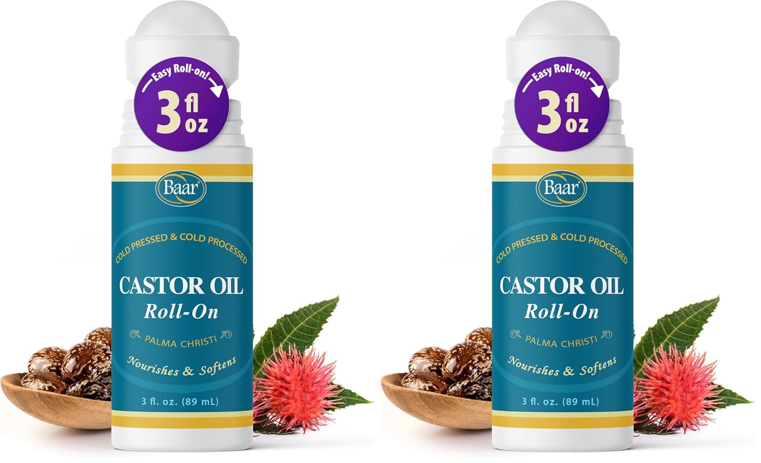 Baar Cold-Pressed Castor Oil, Cold-Processed, Hexane-Free, Palma Christi, for Skin, Hair, Massage & Castor Oil Packs, BPA-Free Bottle, 32 oz | Hexane free, Palma Christi oil, BPA-free bottle, skin, hair and massage applications