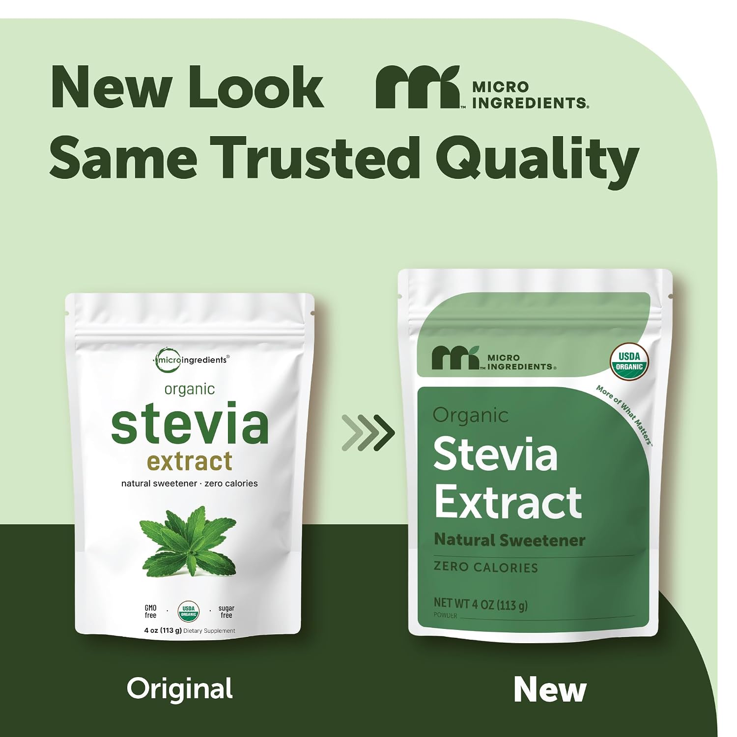 Micro Ingredients Pure Organic Stevia Powder, 8 Ounces, 1418 Serving, Highest Grade Green Leaf Extract Reb-A, Reduced Bitter Aftertaste, 0 Calorie, Natural Sweetener, Sugar Alternative, Keto Friendly