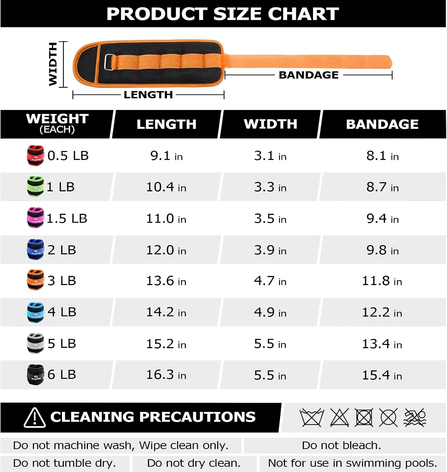 Ankle Weights for Women, Men and Kids - 1/2/3/4/6/8/10/12/15/20 LBS 1 Pair Strength Training Wrist/Leg/Arm Weight with Adjustable Strap for Jogging