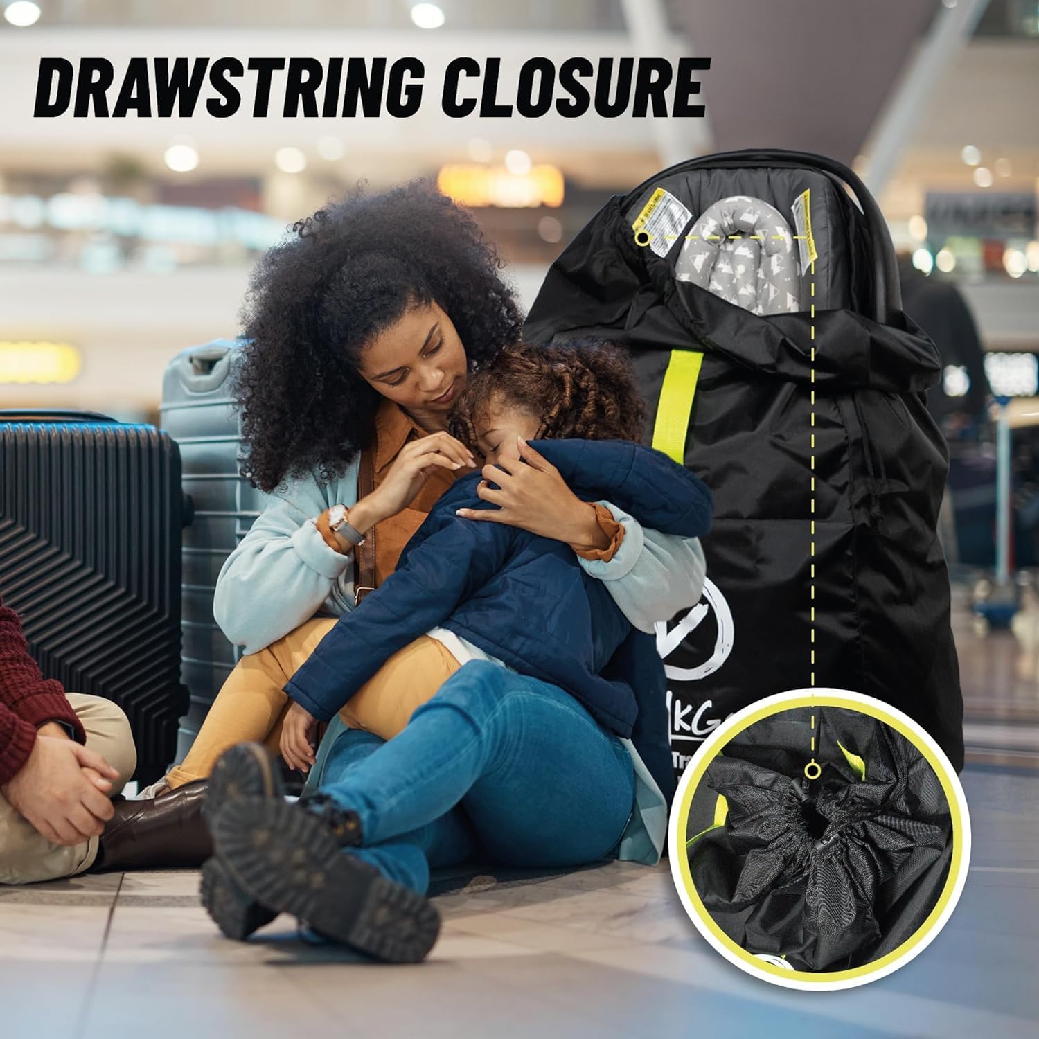Car Seat Travel Bag For Airplane with Carrying Handle Straps, Gate Check Bag, Car Seat Bags for Air Travel Carseat Travel Cover, Carseat Travel Bag Cover for Airplane Travel