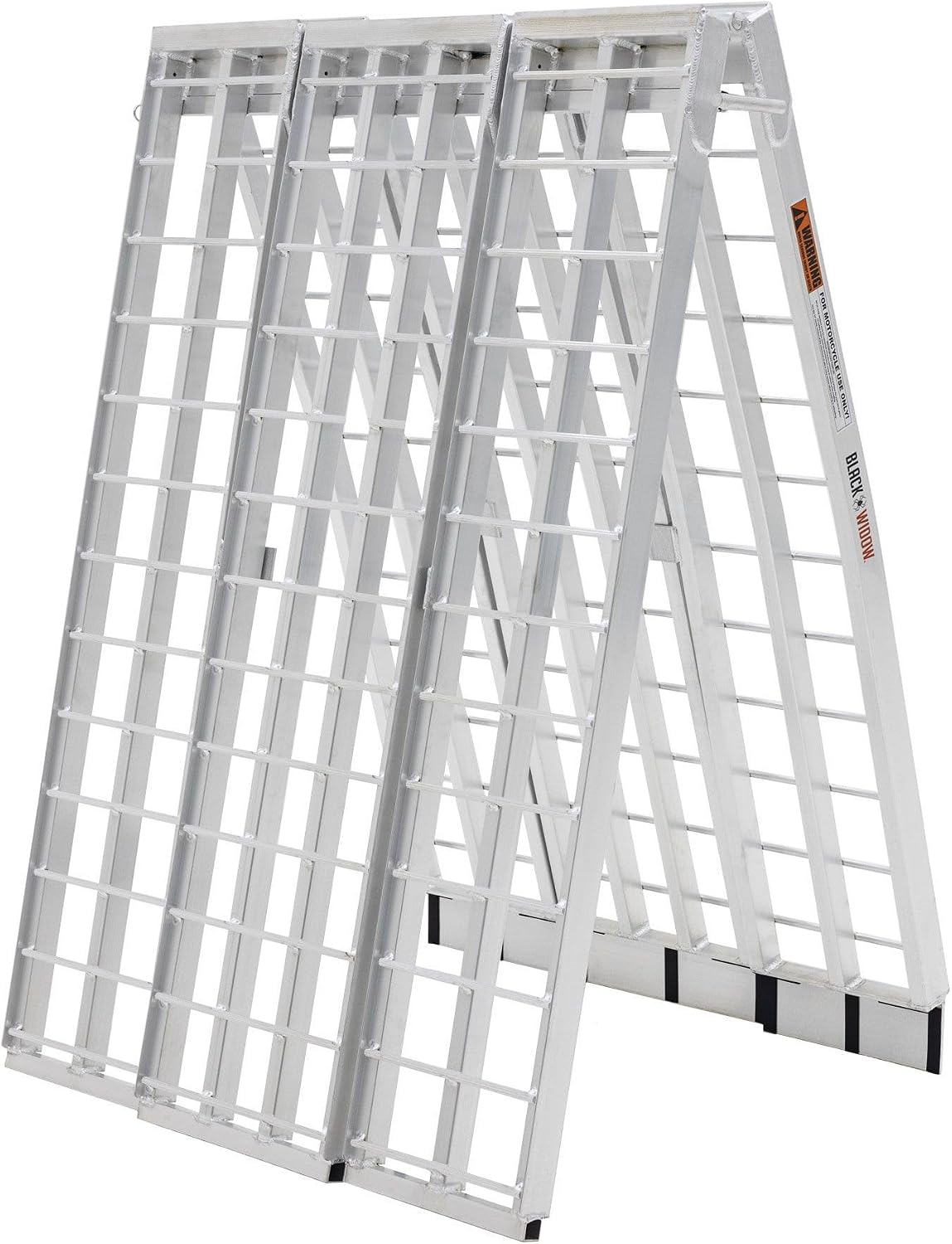 Black Widow Aluminum Folding Motorcycle Ramp for Pickup Trucks, Arched Design, 10’, Silver – Heavy-Duty Portable Automotive Loading Ramps for Truck and Trailer | Heavy-Duty Portable Automotive Ramp for Loading Motorcycles and Dirt Bikes into Truck Beds a…