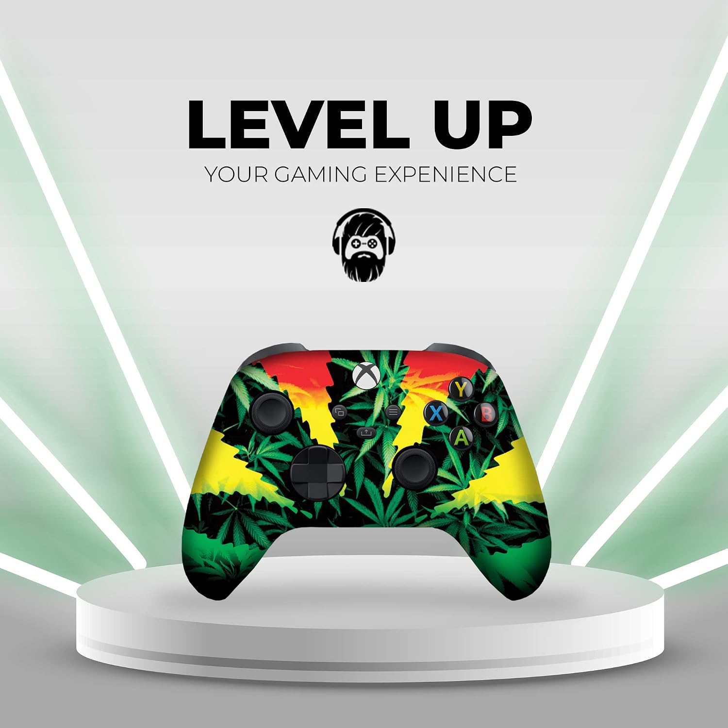 DreamController Green Weed Grass Custom X-box Controller Wireless compatible with X-box One/Series X/S Proudly Customized in USA with Permanent