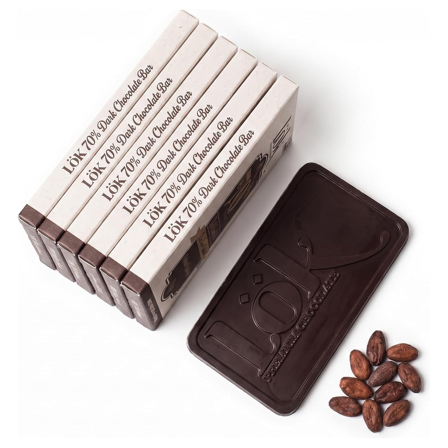 Lök Foods Dark Chocolate Bar 100% Cacao | Fair Trade, Kosher, Gluten Free, Vegan, Bean-to-Bar, Sugar-Free, No Sugar Alcohol, No Artificial Sweetener