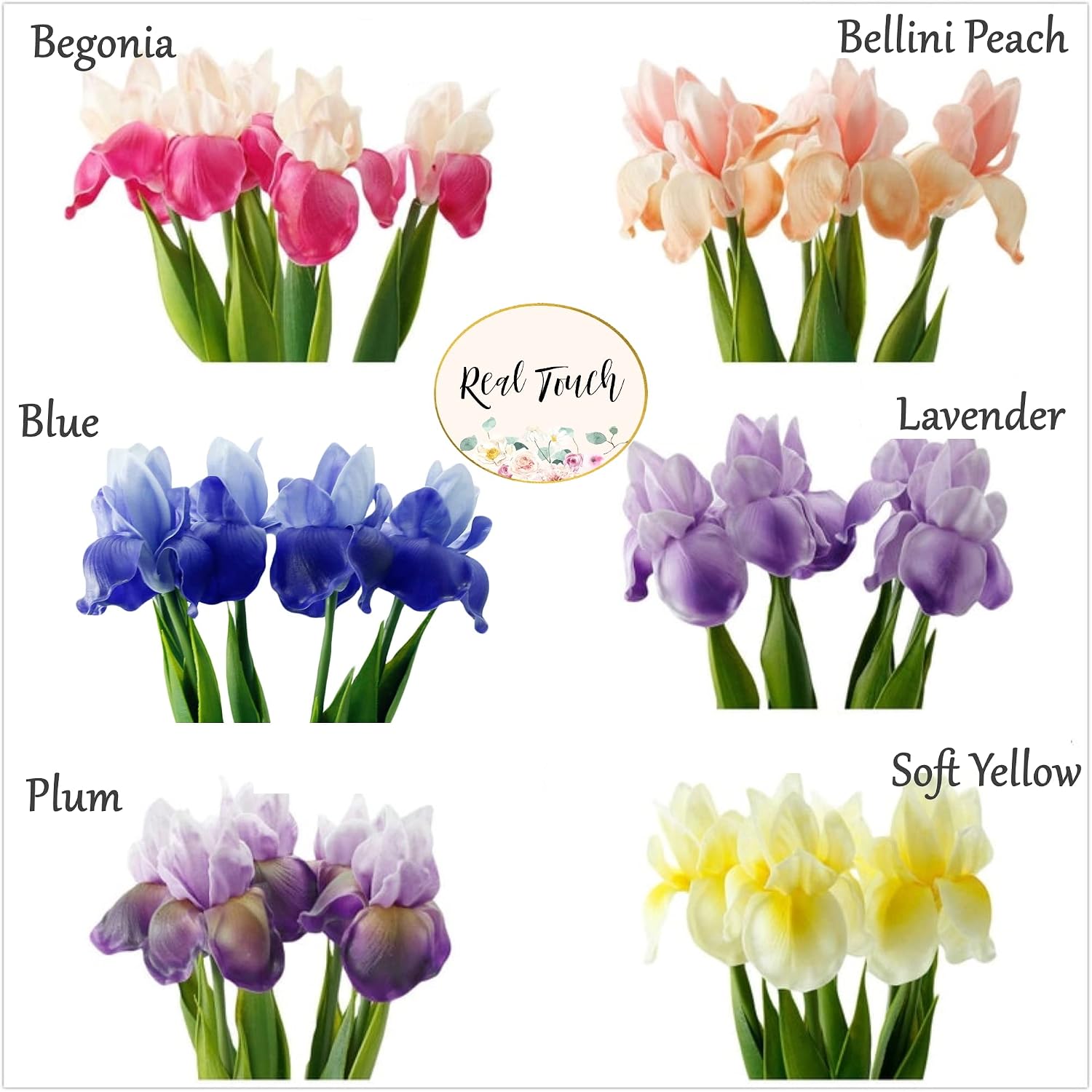 Angel Isabella Artificial Flowers - 16" Iris Artificial Flowers for Decoration in Wedding Flowers Bouquets, Flower Vases, Arrangements