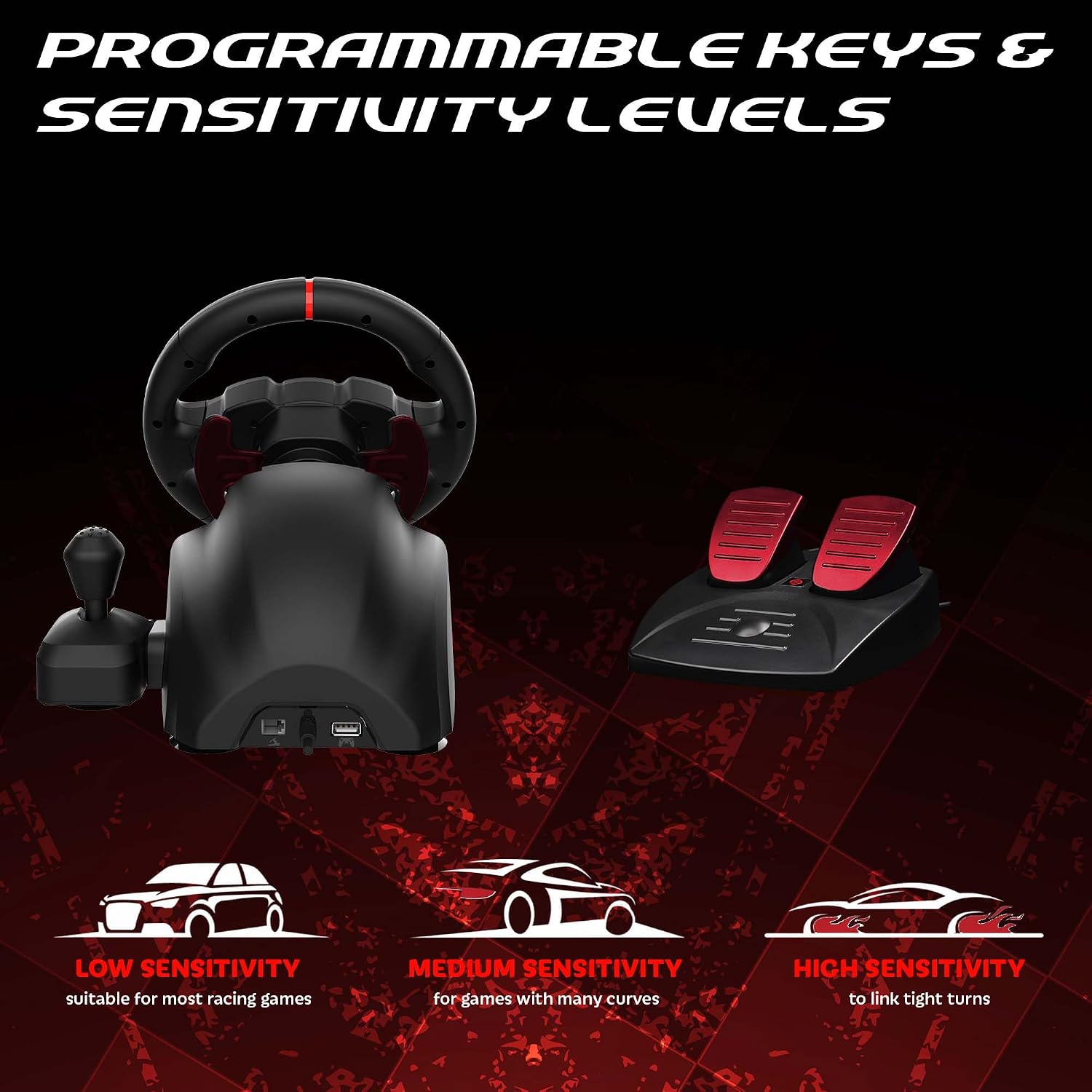 SUBSONIC Racing SV250 Gaming Steering Wheel Switch 2, PS4, Xbox & PC – 180°