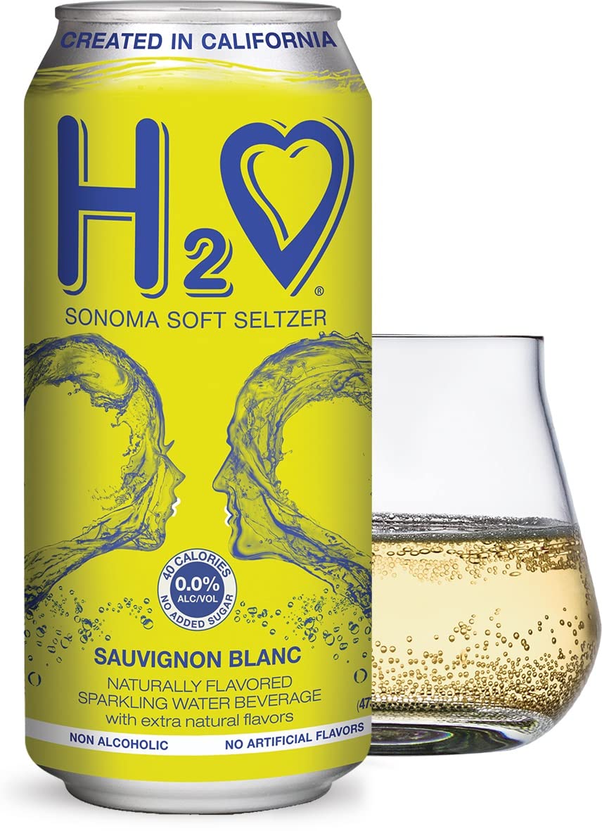 H2o - The Best Non Alcoholic Red Wine - Infused California Sparkling Refreshment, 0.0% Alcohol, (Pinot Noir, Pack of 4-12 Fl oz)