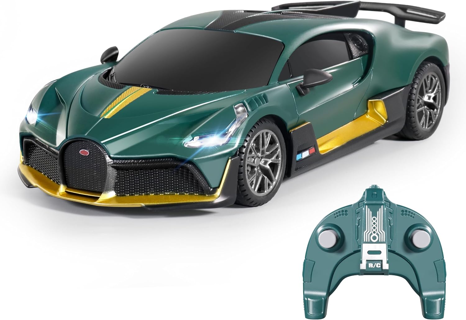MIEBELY Licensed Bugatti Divo 1:24 Model RC Race Car for Kids Adults | Officially licensed;2.4GHz control; LED headlights;3.7V battery;sturdy ABS;indoor/outdoor play;gift for boys & collectors